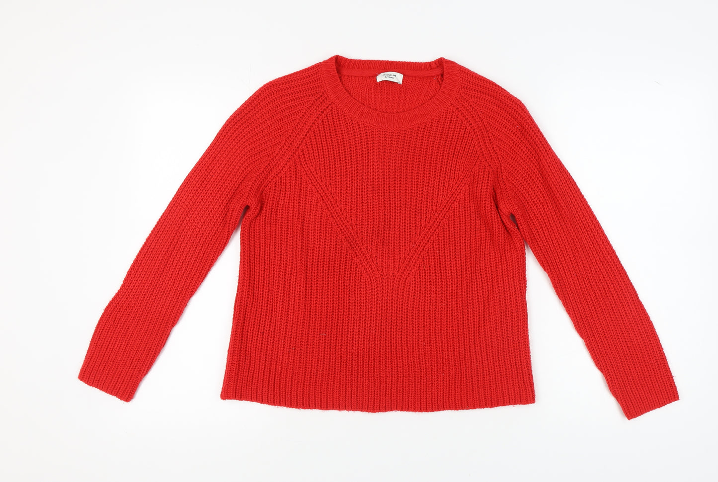 Jacqueline de Yong Women's Red Knit Pullover Jumper Size S