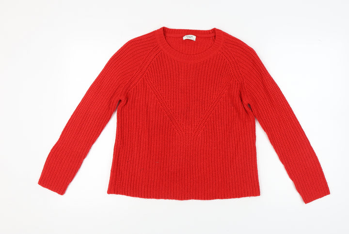 Jacqueline de Yong Women's Red Knit Pullover Jumper Size S