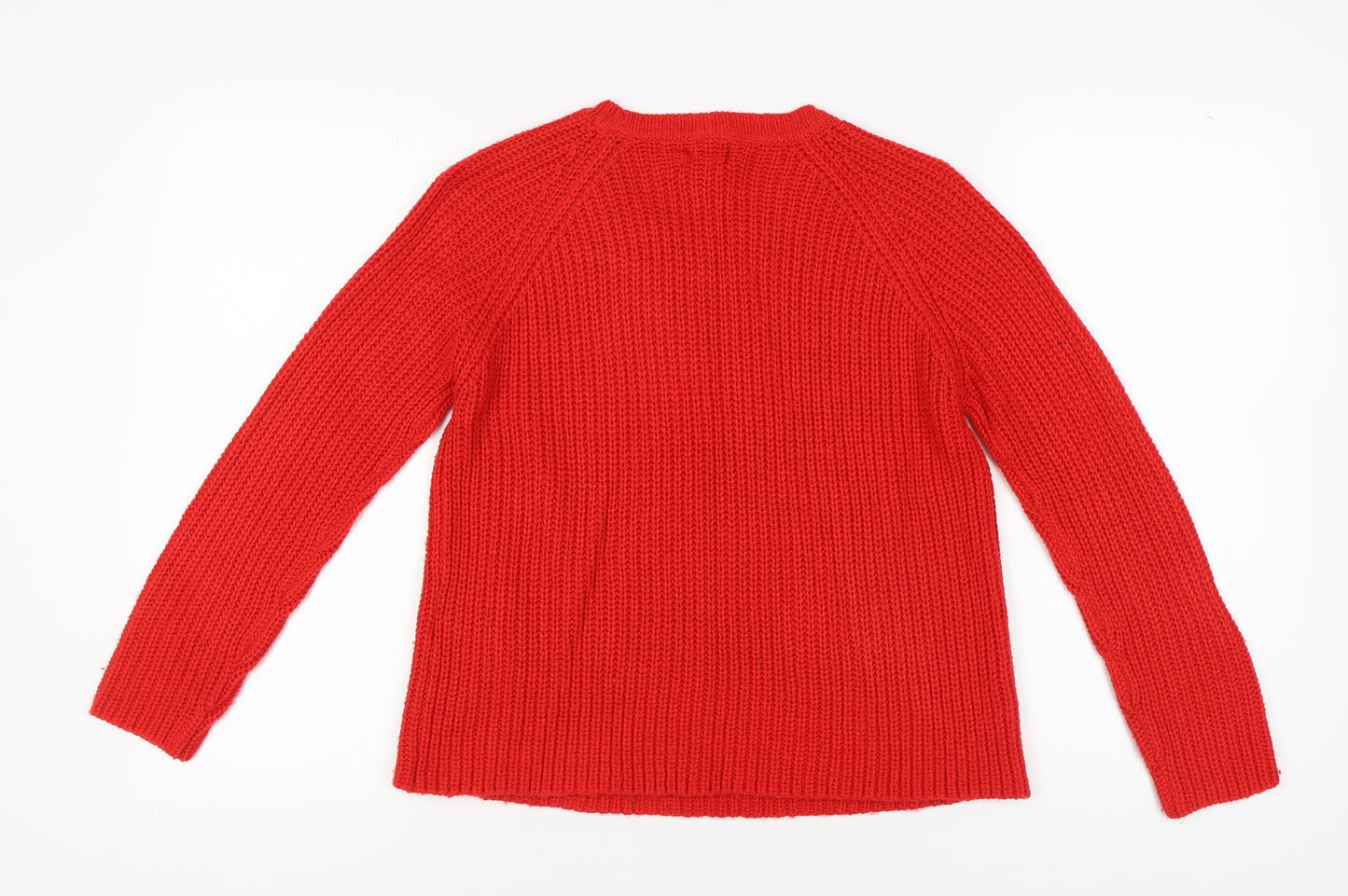 Jacqueline de Yong Women's Red Knit Pullover Jumper Size S