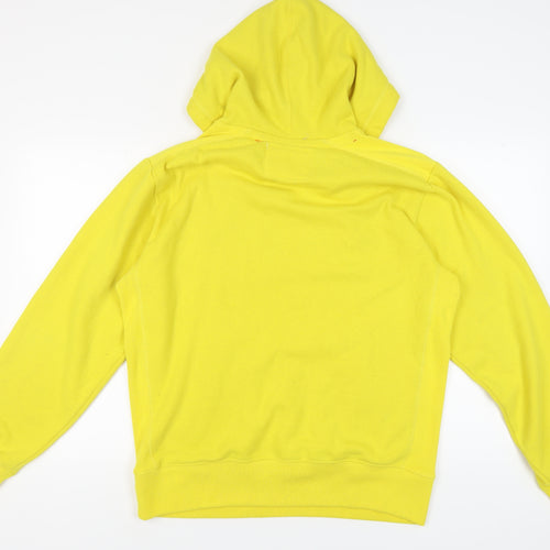 Surfanic Men's Yellow Pullover Hoodie, L, Logo Accents