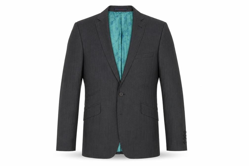 Front view of Ted Baker Grey Men’s Blazer 40R Formal Single-Breasted