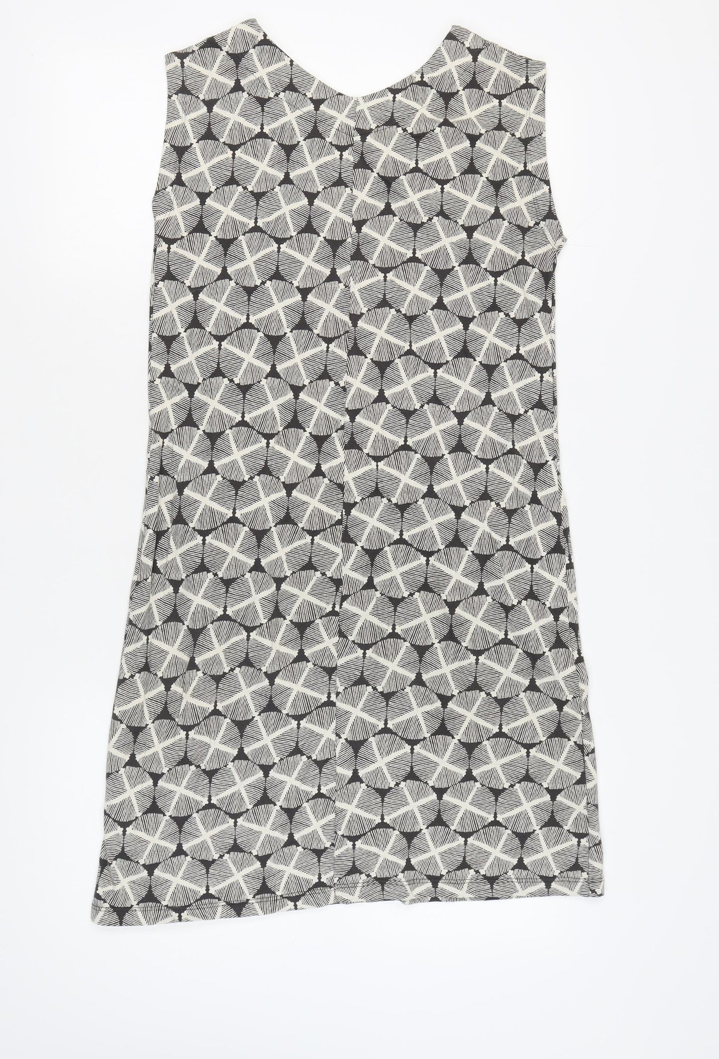 White Stuff Women's Grey Geometric Shift Dress Size 10
