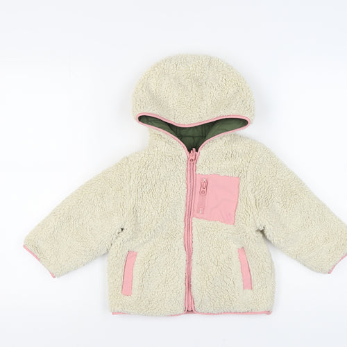Joules Girls Ivory Puffer Jacket 3 Years Hooded Winter