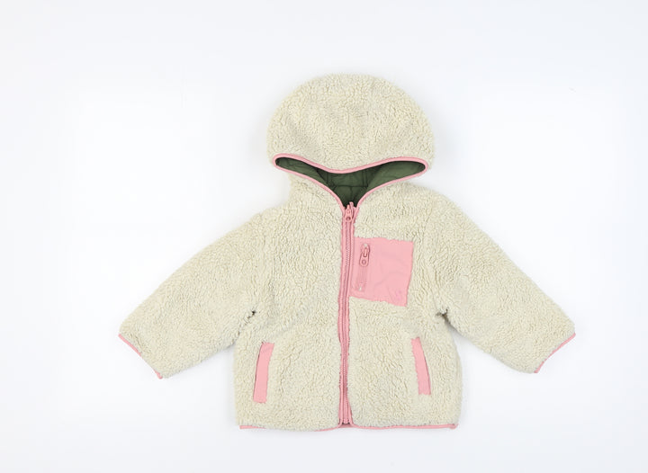 Joules Girls Ivory Puffer Jacket 3 Years Hooded Winter