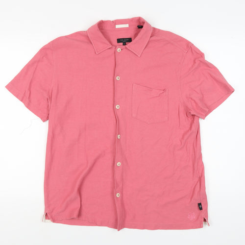 Ted Baker Men's Pink Short Sleeve Casual Shirt L