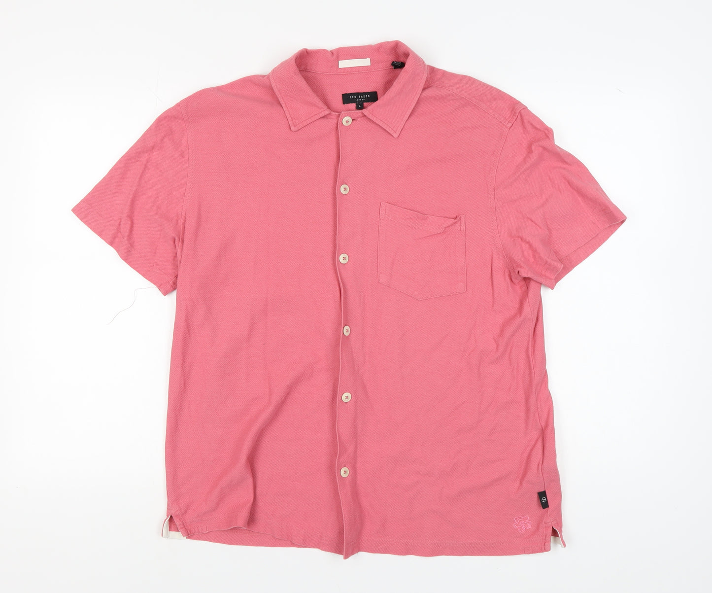 Ted Baker Men's Pink Short Sleeve Casual Shirt L