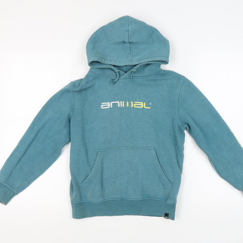 Animal Boys Blue Hoodie Pullover Size 9-10 Years