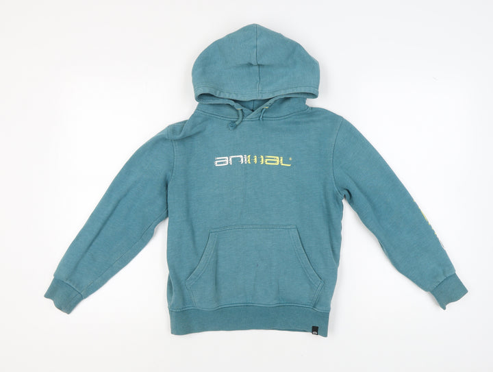 Animal Boys Blue Hoodie Pullover Size 9-10 Years