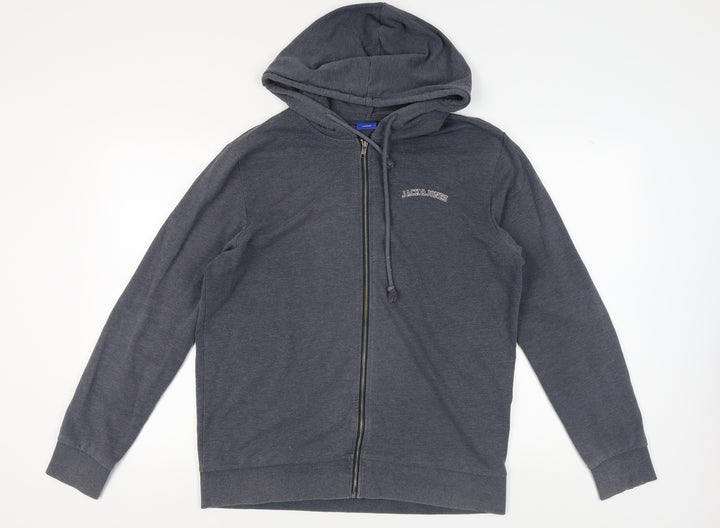 Jack & Jones Men's Grey XL Full Zip Hoodie