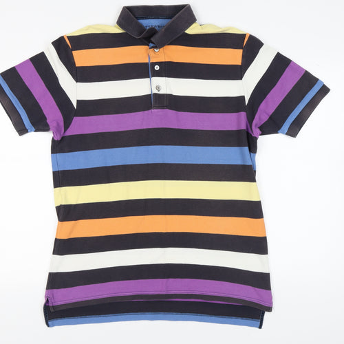 Tyrwhitt Men's Multicoloured Striped Polo L