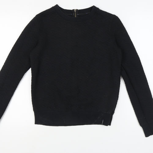 Superdry Black Women's Sweatshirt, Size S, Chevron Pattern