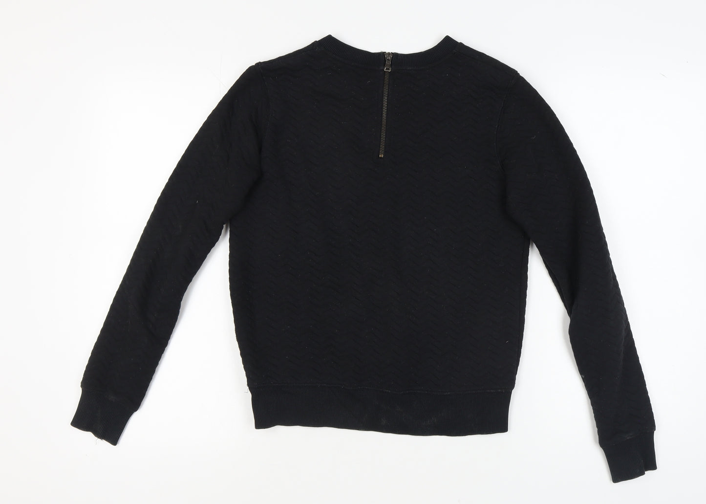 Superdry Black Women's Sweatshirt, Size S, Chevron Pattern