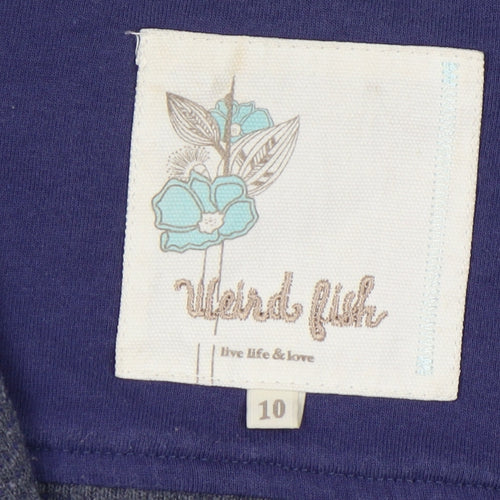 Weird Fish Women's Blue Full Zip Jacket Size 10