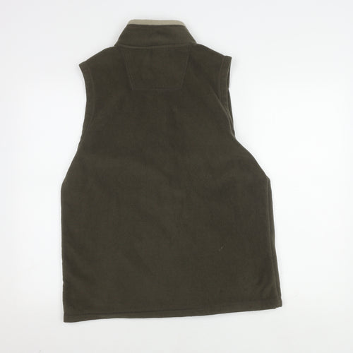 EWM Men's Green Fleece Waistcoat S Stand-Up Collar