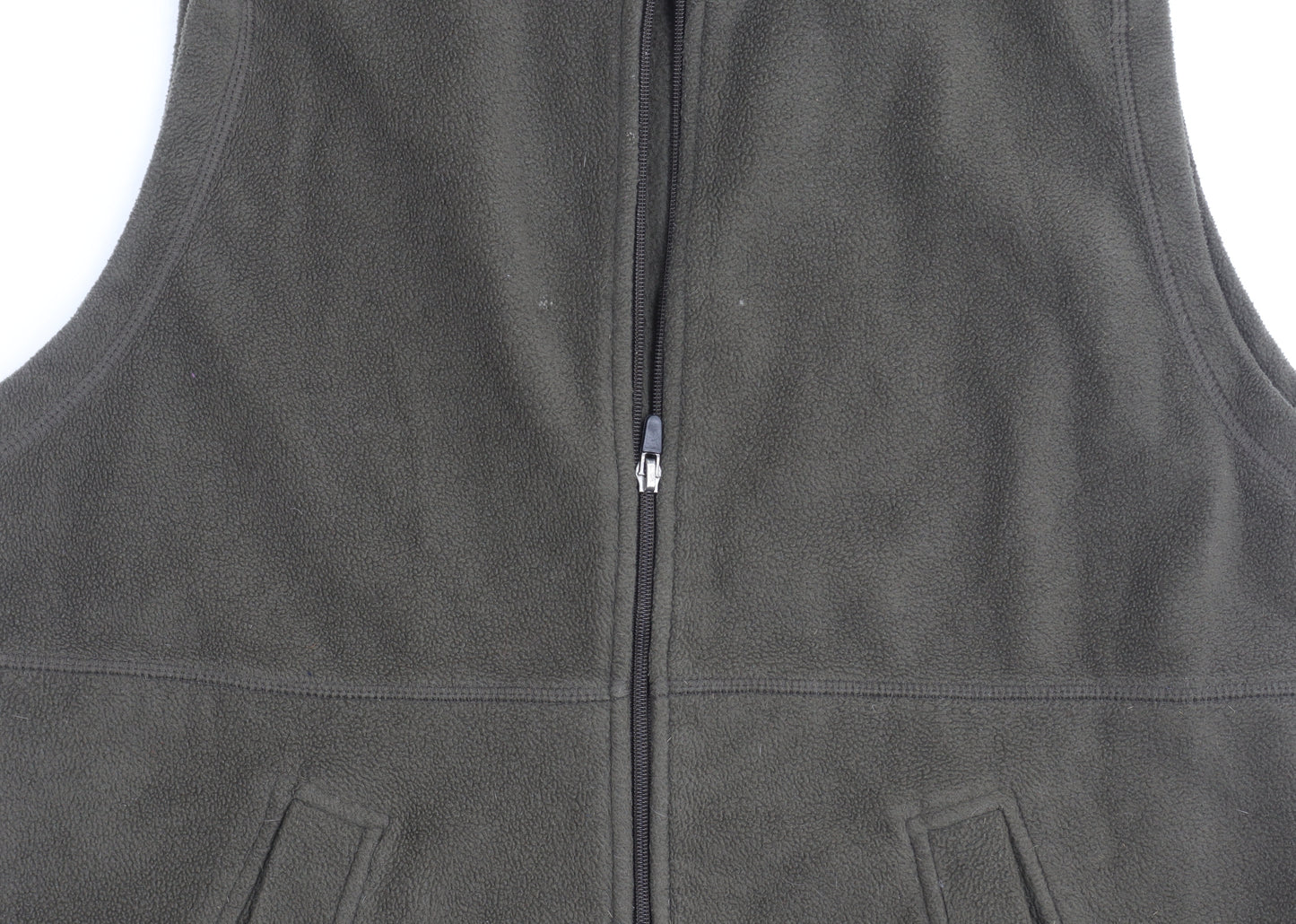 EWM Men's Green Fleece Waistcoat S Stand-Up Collar