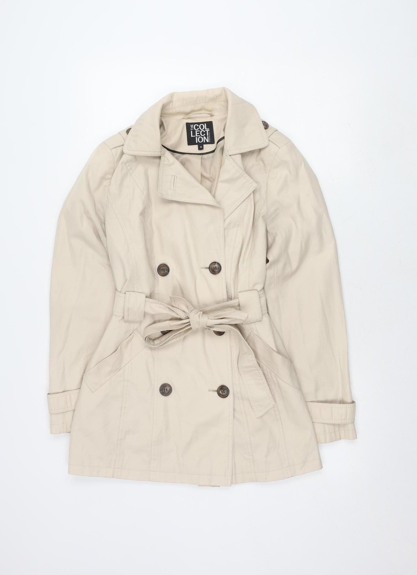 Debenhams Women Beige Trench Coat Size 10