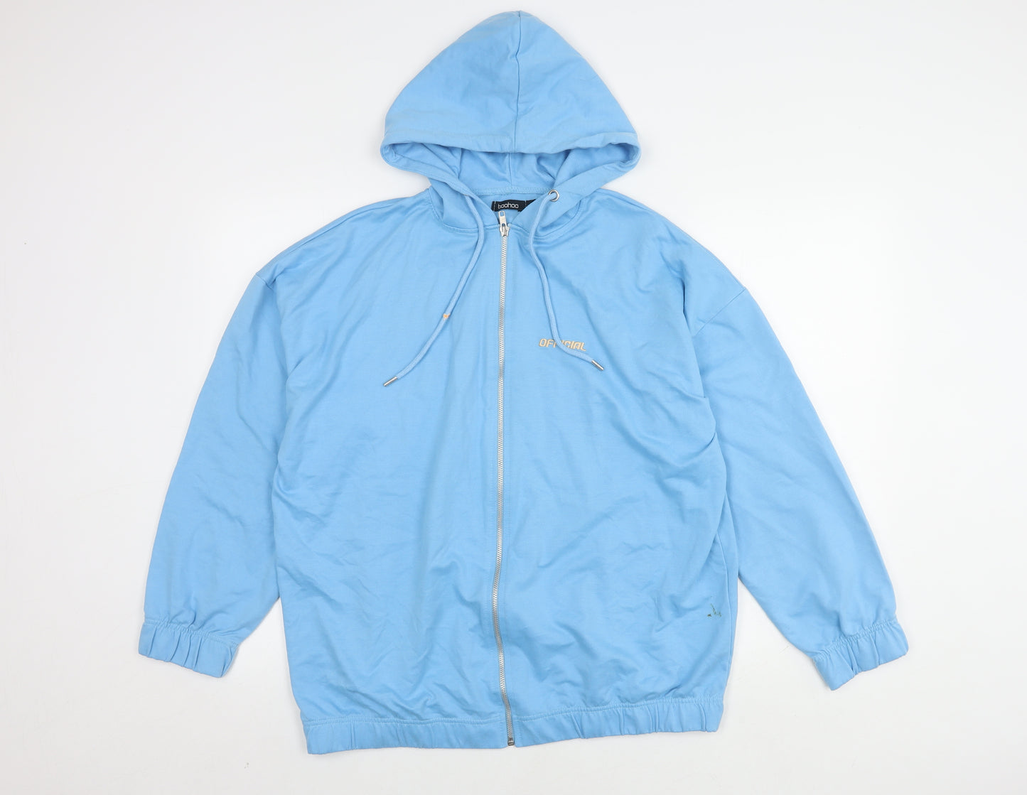 Boohoo Men's Blue Hooded Basic Jacket Size M
