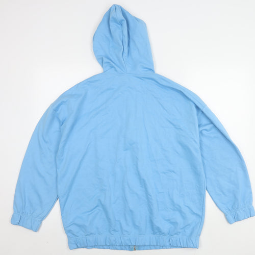 Boohoo Men's Blue Hooded Basic Jacket Size M