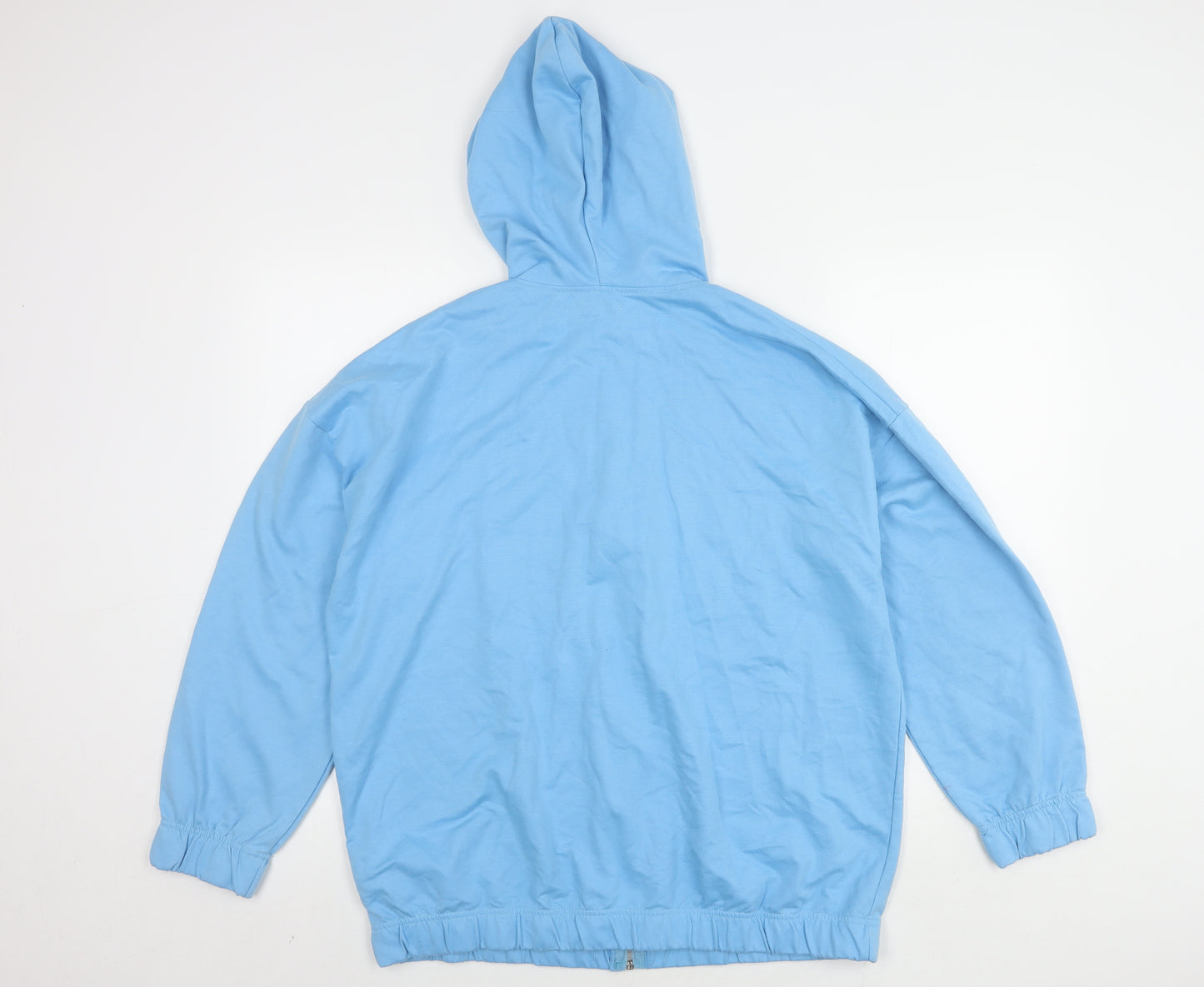 Boohoo Men's Blue Hooded Basic Jacket Size M