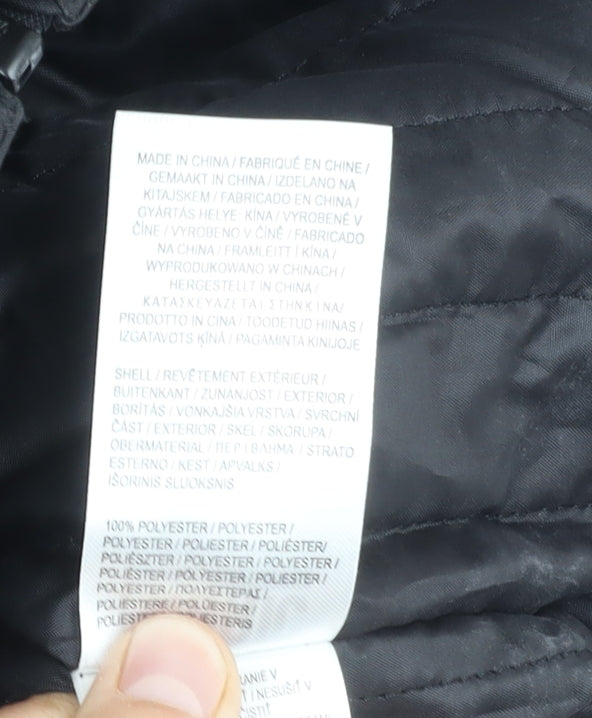 Fabric Men's Black Rain Coat Jacket - S, Hooded, Casual