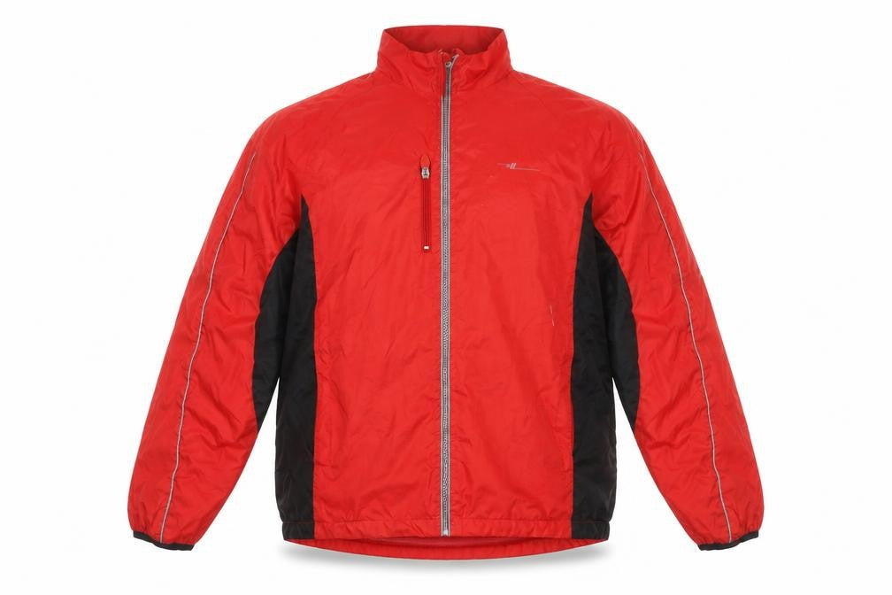 Front view of Crane Sports unisex red windbreaker jacket, size L