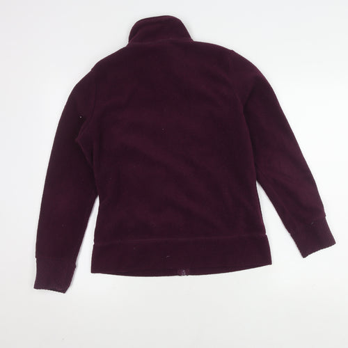 M&Co Women's Purple Fleece Jacket S, Zipped Pockets