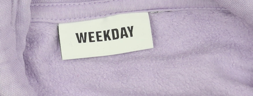 Weekday Unisex Purple Hoodie S - Pullover Fleece