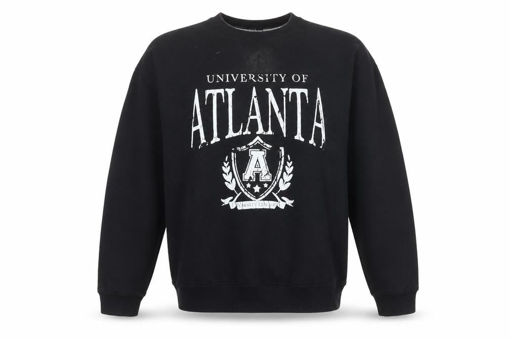 Front view of boohoo unisex black xl pullover sweatshirt