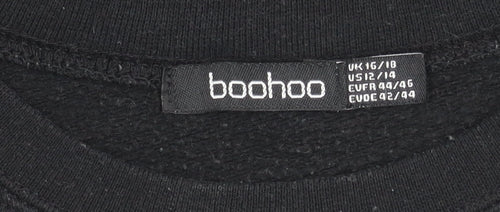 boohoo Unisex Black XL Pullover Sweatshirt