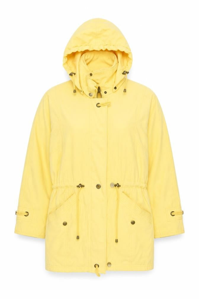 Front view of Cloud Nine Women's Yellow Parka S - Casual Hooded Jacket
