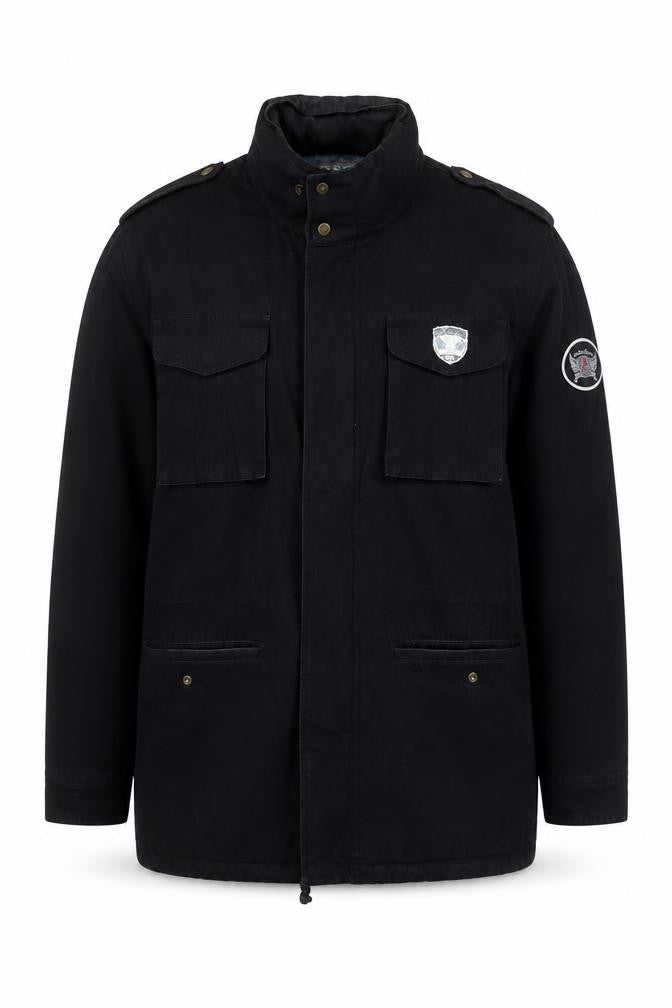 Front view of DIVISION 404 Men's Black Urban Jacket, size L