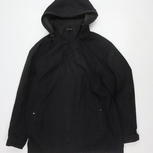 Weatherproof Men's Black L Hooded Windbreaker Jacket