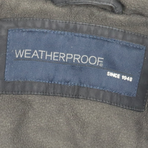Weatherproof Men's Black L Hooded Windbreaker Jacket