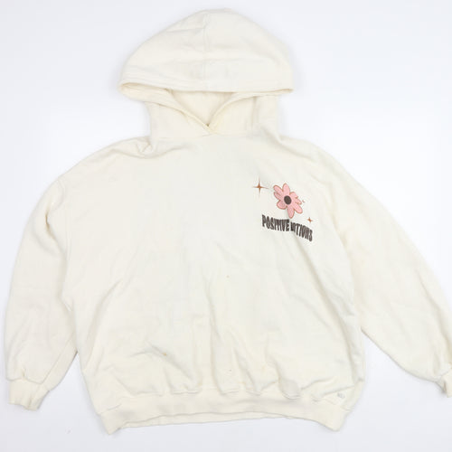 Pull&Bear Ivory Teen Graphic Hoodie L