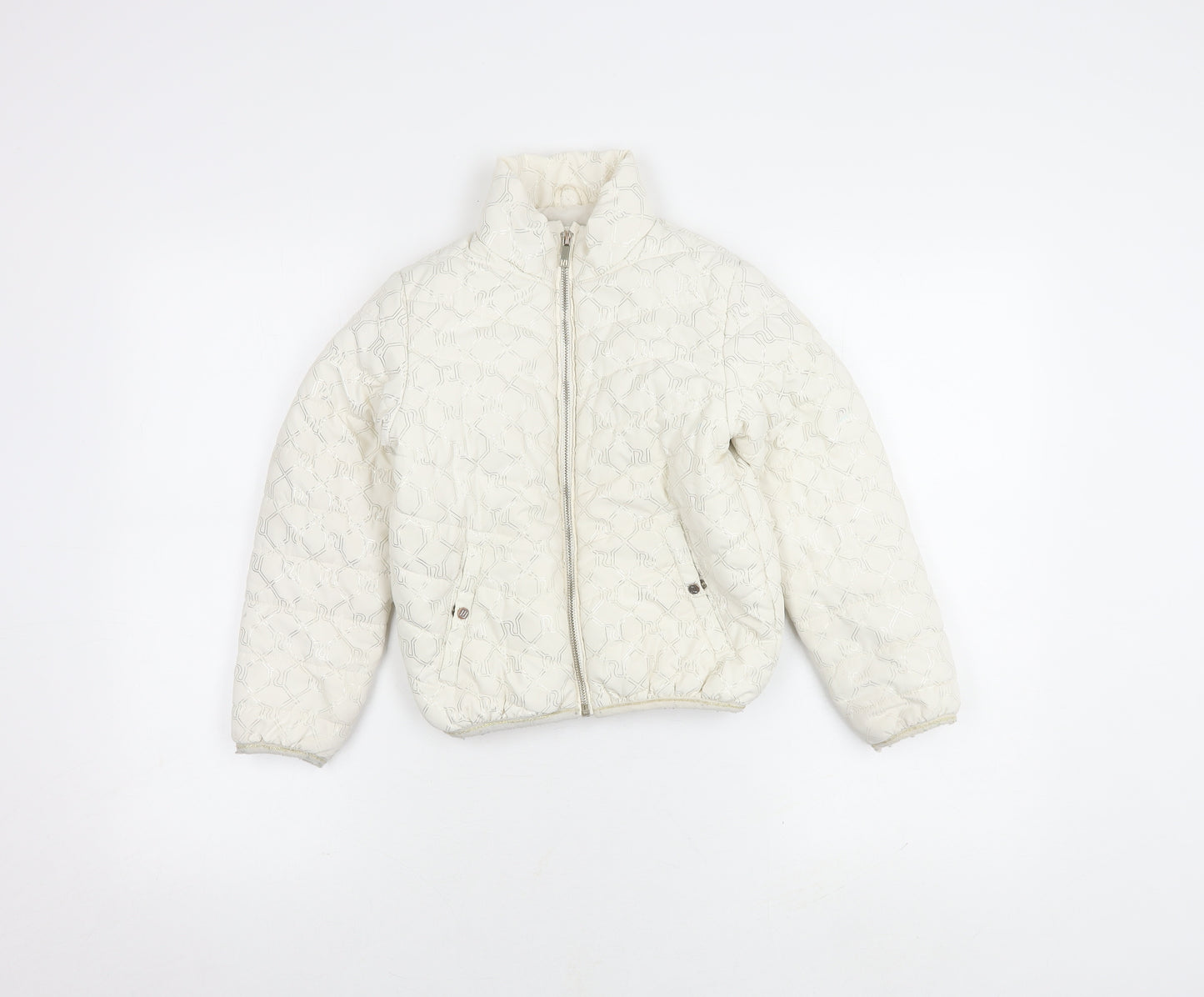 River Island Girls' White Puffer Jacket, 7-8Y, Winter Quilted