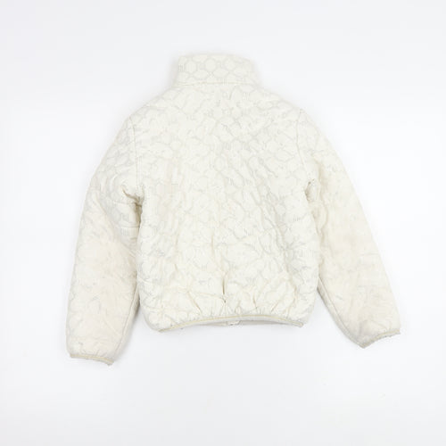 River Island Girls' White Puffer Jacket, 7-8Y, Winter Quilted