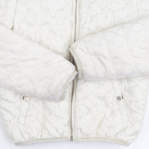 River Island Girls' White Puffer Jacket, 7-8Y, Winter Quilted