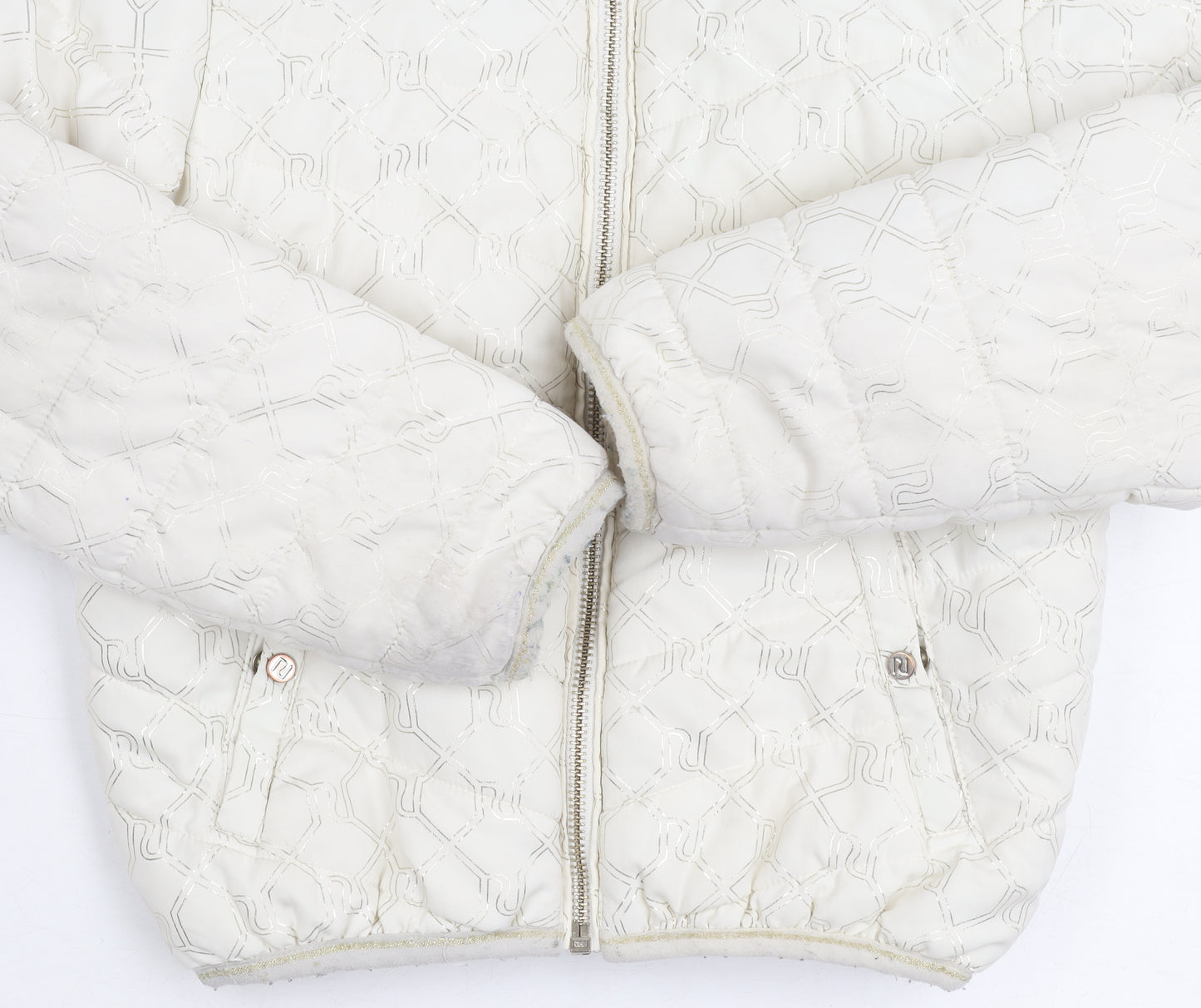 River Island Girls' White Puffer Jacket, 7-8Y, Winter Quilted