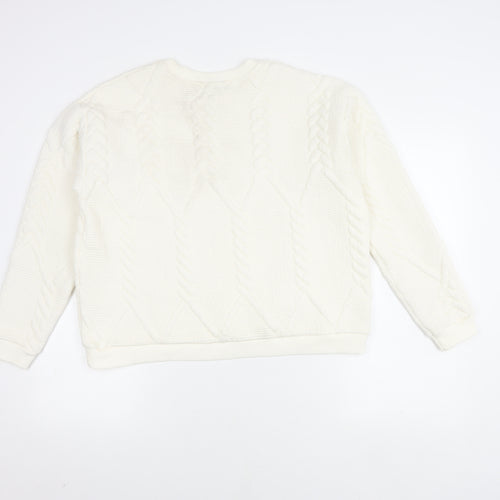 ZARA Women's Ivory Chunky-Knit Jumper, Size L
