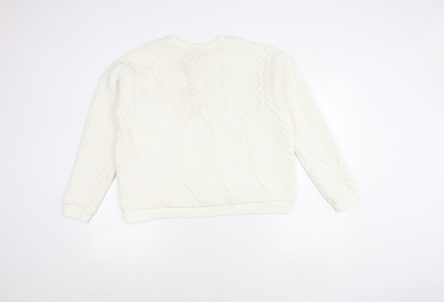 ZARA Women's Ivory Chunky-Knit Jumper, Size L