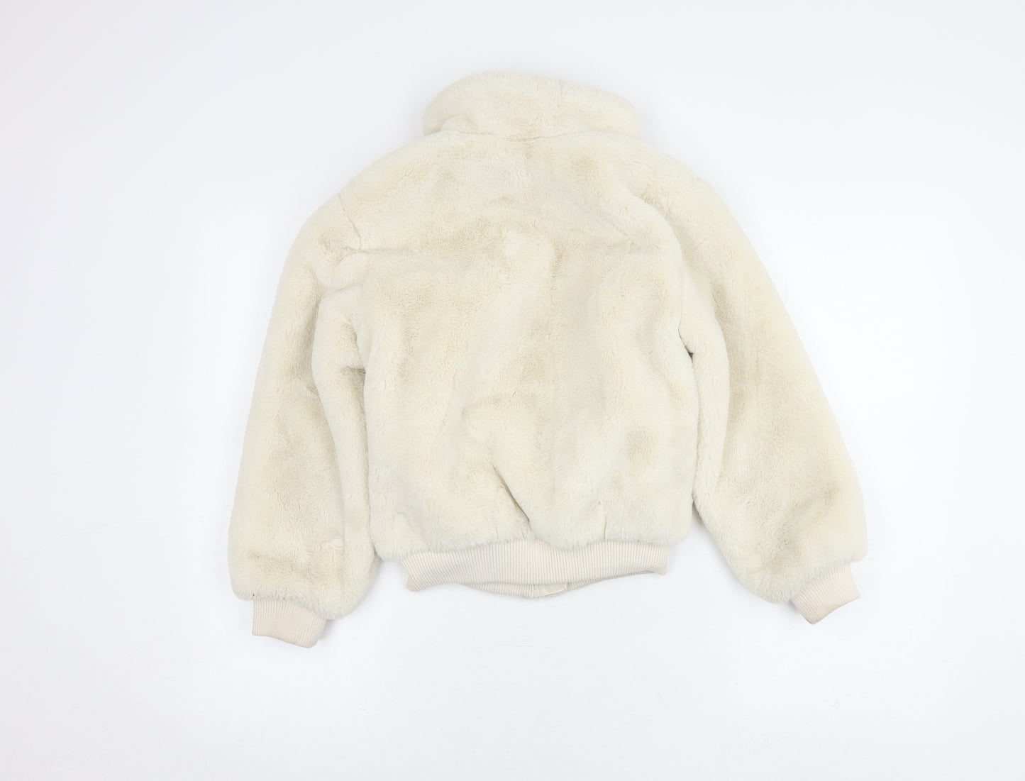 H&M Girls Ivory Bomber Jacket Size 11 Years