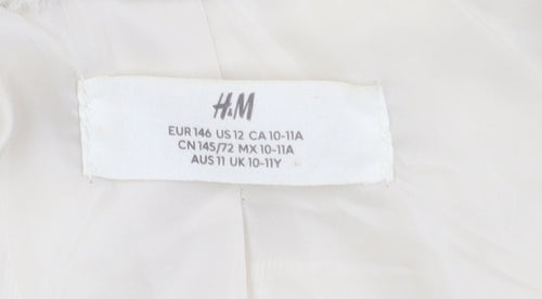 H&M Girls Ivory Bomber Jacket Size 11 Years