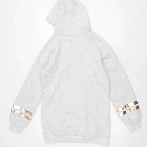 Marks and Spencer Girls Grey Hooded Hoodie - Size 13 Years