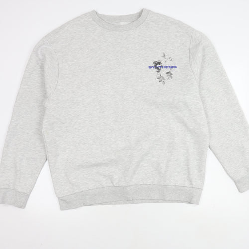 River Island Grey Graphic Print XL Sweatshirt for Men
