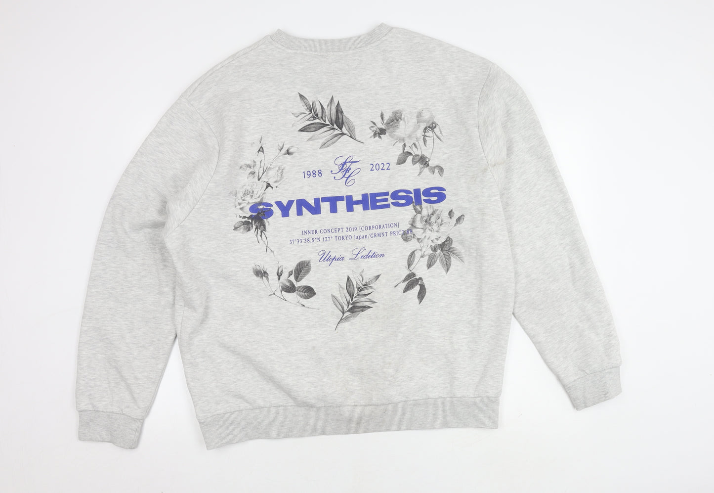 River Island Grey Graphic Print XL Sweatshirt for Men