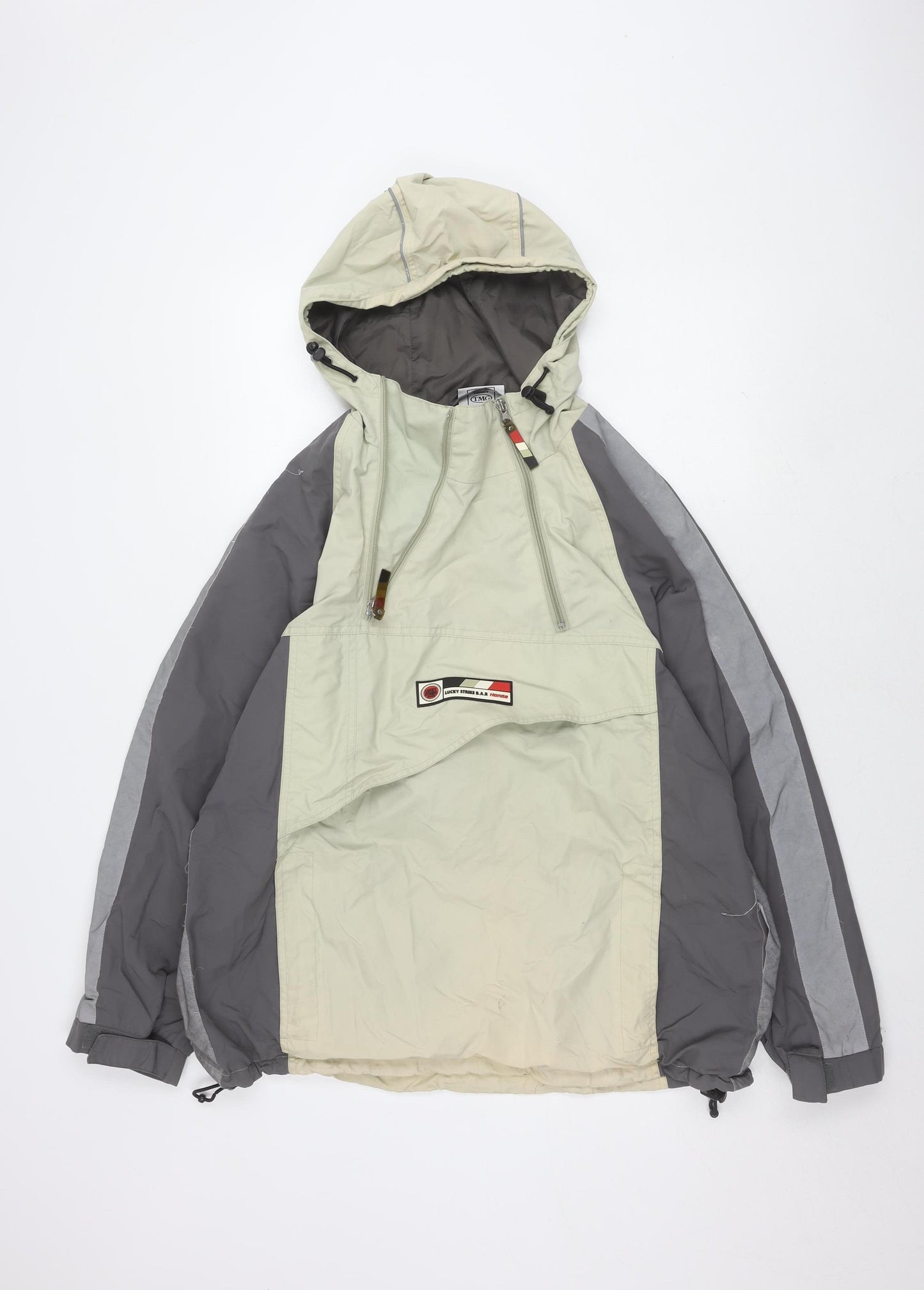 British American Racing Men's Grey Windbreaker Jacket M