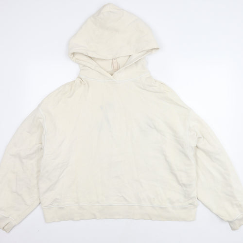 H&M Unisex Ivory Medium Cotton Hoodie Pullover