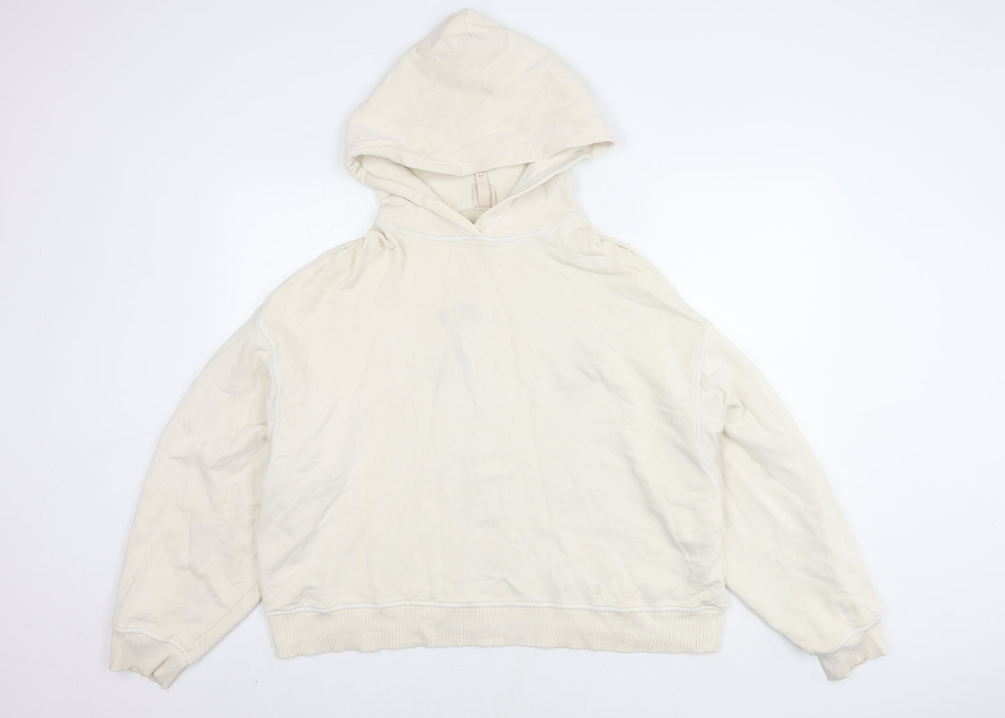 H&M Unisex Ivory Medium Cotton Hoodie Pullover