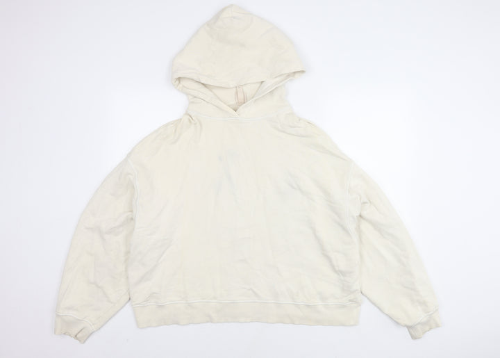 H&M Unisex Ivory Medium Cotton Hoodie Pullover