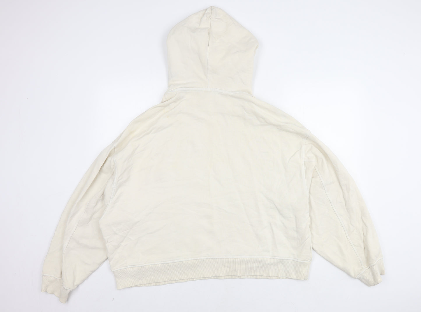 H&M Unisex Ivory Medium Cotton Hoodie Pullover